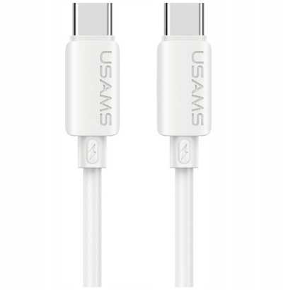 Kabllo USAMS U98 USB-C në Lightning, 30W, 3A, silikon, i bardhë