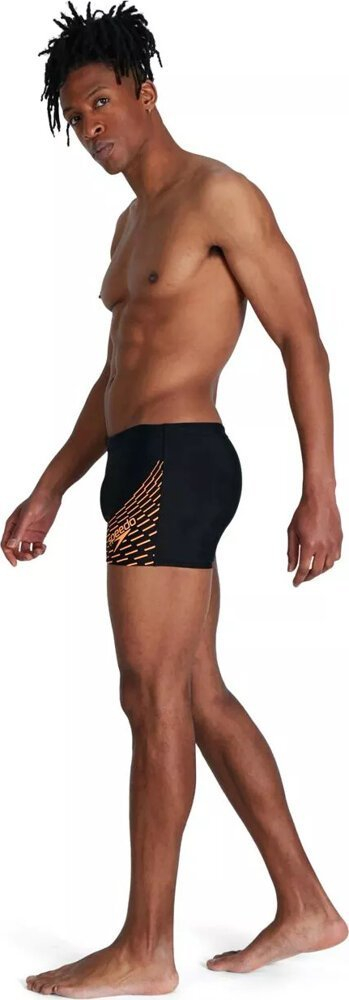 Shorce noti për meshkuj Speedo Medley Logo R.D4, poliester, me print portokalli, të zinj
