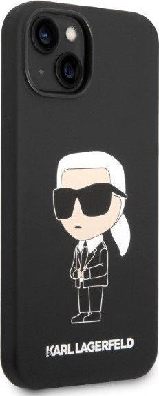 Kapak telefoni Karl Lagerfeld KLHCP14MSNIKBCK për iPhone 14 Plus, hardcase, silikon, i zi