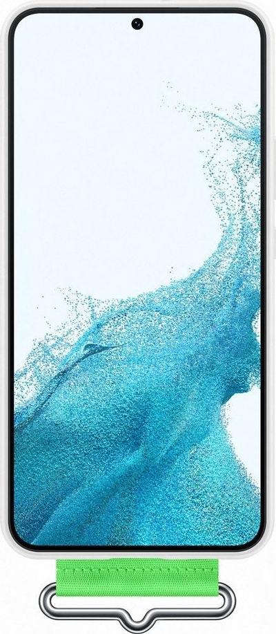 Kapak silikoni Samsung EF-GS906T me rrip për Galaxy S22 Plus, i bardhë
