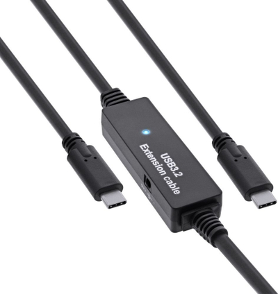 Kabllo aktive USB InLine USB 3.2 Gen1, USB-C me USB-C, 15m, e zezë