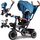 Трицикло за деца Tiny Bike SP0650, 3 во 1, ротирачко седиште, со тенда, црно со зелено