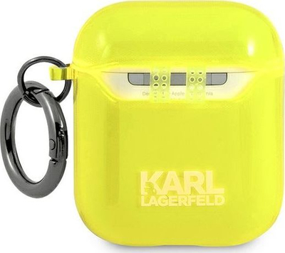 Mbulesë Karl Lagerfeld Choupette KLA2UCHFY për AirPods 1/2, TPU, e verdhë