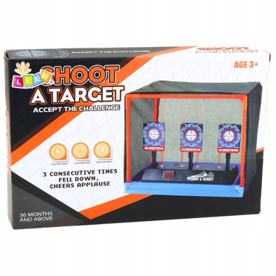 Lodër shënjestër elektronike LeanToys Shoot A Target, 3 targete lëvizëse, ekran LCD, shumëngjyrëshe