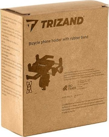 Mbajtëse telefoni për biçikletë Trizand, metal, me rrip gome, e zezë