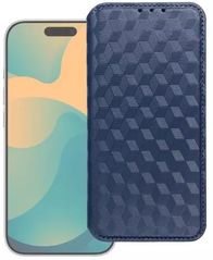 Kapak telefoni OEM Flip Case Cubic Book për Samsung Galaxy S26 Ultra, me xhepa për karta, i kaltër