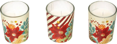 Set qirinjsh me erë të mirë Atmosphera Christmas, 3 copë, ena qelqi, shumëngjyrësh
