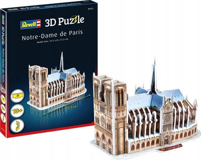 Puzzle 3D Revell Notre-Dame de Paris, model dekorativ, shumëngjyrësh