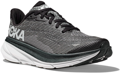 Atlete vrapimi Hoka Clifton 9 Youth, tekstil sintetik, shollë e trashë, zi bardhë