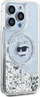 Mbulesë telefoni Karl Lagerfeld Glitter Choupette Head për iPhone 15 Pro Max, me MagSafe, transparente