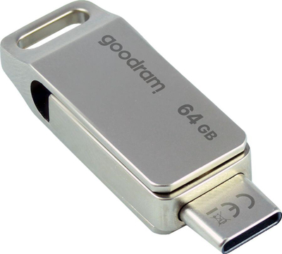 USB GoodRam ODA3, 64GB, USB 3.2 Type A / Type C, ngjyrë argjendi