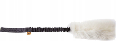 Lodër tërheqje për qen Dingo Sheepskin Bungee, me gëzof natyral, dorezë elastike, e zezë