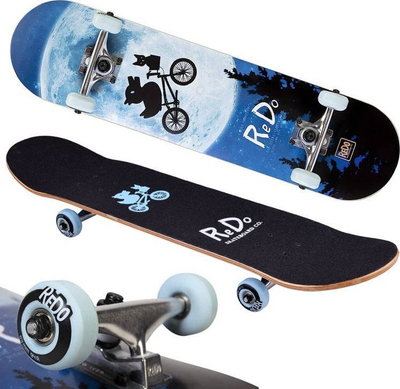 Skateboard ReDo Gallery Pop Interstellar, komplet, me dizajn kozmik, blu me bojë të zezë