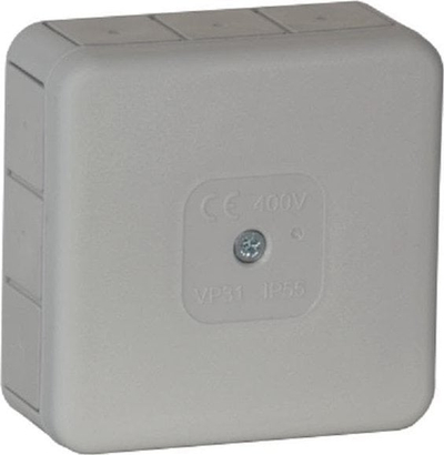 Kuti hermetike sipërfaqësore Viplast VP31, IP55, 85x85x37 mm, gri