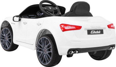 Makina elektrike për fëmijë Maserati Ghibli, telekomandë, rrota EVA, e bardhë
