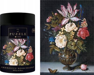 Puzzle Interdruk Art 3 Bosschaert, 1000 copa, natyrë e qetë me lule, shumngjyrëshe