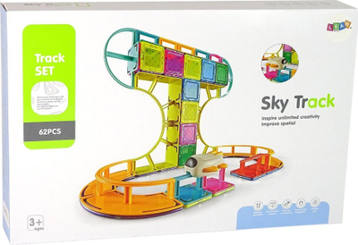 Set ndërtimi magnetik Lean Toys Sky Track, 62 copa, shumëngjyrësh