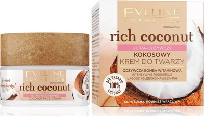 Krem fytyre Eveline Rich Coconut, ultra ushqyes, 50ml
