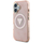 Футрола за телефон Guess IML Metal Glitter 4G Triangle MagSafe за iPhone 16 6.1", розова