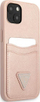 Mbulesë telefoni Guess GUHCP13MPSATPP për iPhone 13 6.1", hardcase, me xhep karte, rozë