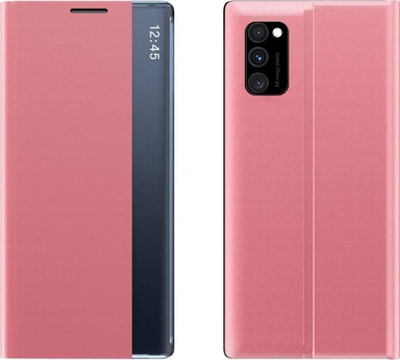 Këllëf telefoni Clear View New Sleep Case për Poco M4 Pro 5G, funksion qëndrimi, rozë
