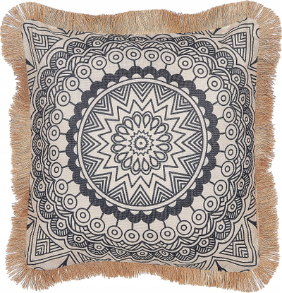 Set jastëkësh për zbukurim Beliani GERANIUM, 45x45 cm, model oriental, krem me të zezë