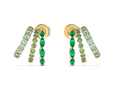 Vathë për femra Guess Crazy Earrings JUBE03307JWYGGNT/U, të artë/ të gjelbër