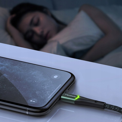 Kabllo karikimi Mcdodo USB A në USB C, LED, e gjelbër e zezë