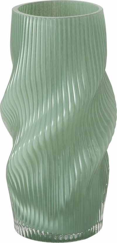 Vazo dekorative Glass Heather, qelq, 15.5x30 cm, jeshile