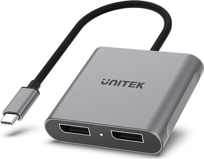 Адаптер USB C Unitek V1404A, 2x HDMI, 8K, сребрен