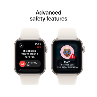 Apple Watch SE 3 GPS 44mm Starlight Aluminium Case with Starlight Sport Band, S/M