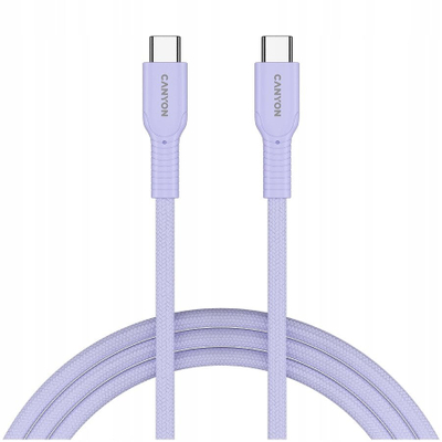 Kabllo USB C Canyon OnWire 60CL, USB C në USB C, 60W, 1m, e vjollcë