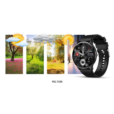 Smartwatch Veltori VT160-1, ekran 1.53", rrip silikoni i zi