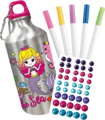 Set kreativ shishe uji për kalamaj, zbukurim me ngjitësa diamanti, princeshë, shumëngjyrësh