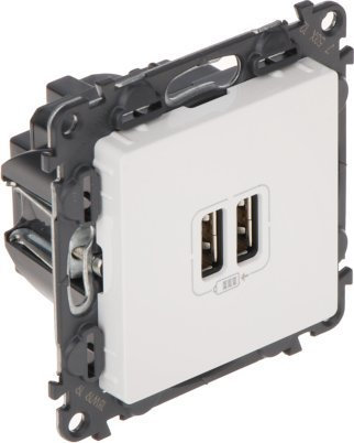 Prizë karikimi USB Legrand Valena Life LE-753112, 2 porta USB, 2.4A 5V, e bardhë