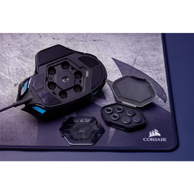 Maus gaming Corsair NIGHTSWORD RGB, me kabllo, 18000 DPI, i zi