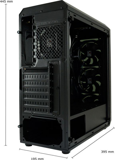 Kasë LC-Power 703B Quad-Luxx Chassis (LC-703B-ON), e zezë