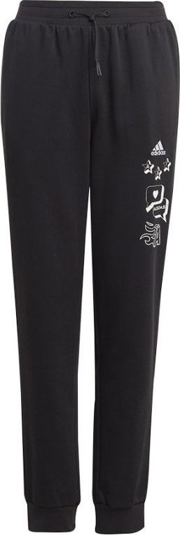 Pantallona për goca adidas BLUV Q3 Pant Jr IA1552, pambuk i përzier, me xhepa anësorë, të zeza