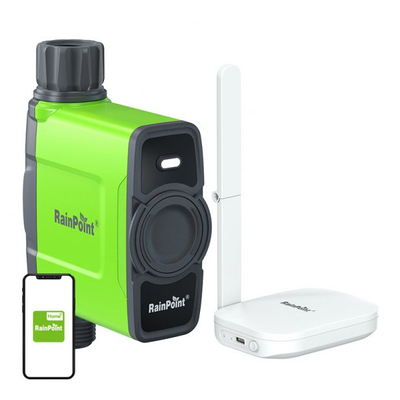 Kontrollor ujitjeje RainPoint WiFi 1 Zone, me gateway, kontroll nga aplikacioni, jeshil e bardhë