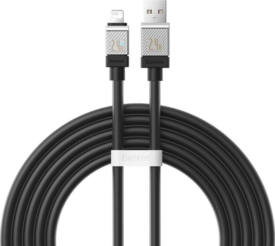 Kabllo karikimi Baseus CoolPlay, USB në Lightning, 2.4A, 2m, e zezë