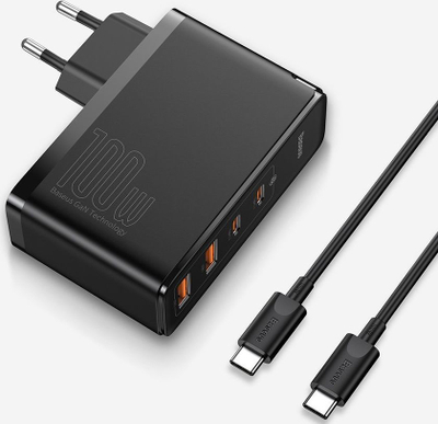 Karikues Baseus GaN2 Pro 2x USB-A 2x USB-C 3 A (BSU2726BLK), 100 W, i zi