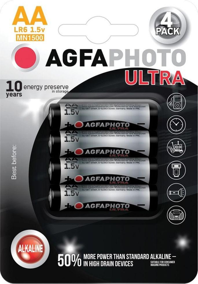 Bateri AgfaPhoto Ultra, AA / R6, 4 copë