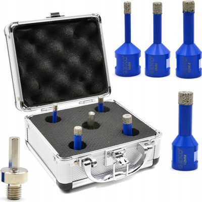 Set shpuese diamanti GEKO G65103, 5 copë, 6 12mm, për beton dhe pllaka