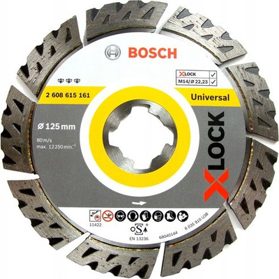 Disk prerës diamant Bosch Best for Universal 125mm, për beton dhe muraturë, X-LOCK