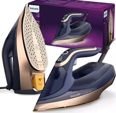 Hekur me avull Philips Azur 8000 Series DST8050/20, 3000W, goditje e fortë avulli, blu