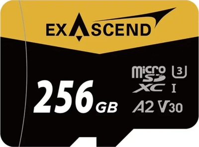 Kartë memorie ExAscend Catalyst MicroSDXC, 256GB, UHS I U3 A2 V30, jeshile