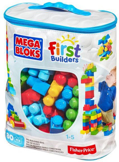 Set Mega Bloks First Builders - Blue Bag, 80 elemente