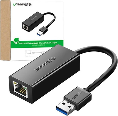 Adapter rrjeti USB 3.0 Ugreen CR111, RJ45 Ethernet 1000 Mbps, 2 copë, i zi