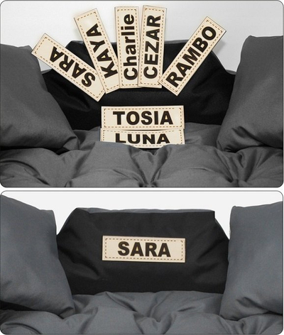 Shtrat qeni Playpen Dog Bed Personalized, madhësia S, material Codura, gri