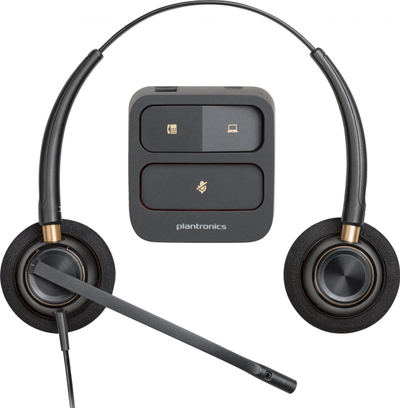Kufje me mikrofon Poly EncorePro 520, USB A USB C, me kabllo, të zeza